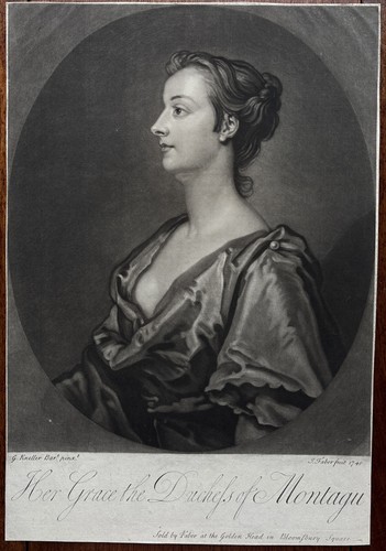 Antique mezzotint engraving - antique,