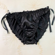 Women Soft Silk Satin Lace Panties Lingerie Underwear Knickers Briefs Tie Side
