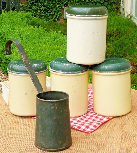 Metal storage tins canisters - , +