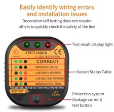 Socket Tester with RCD tester function also 