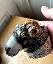 Quail Ceramics  Face Egg Cup  RAM (Sheep) Unused VVGC