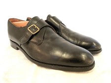 TRICKER'S 'Mayfair' Black Leather Monk Shoes Black Size UK 9