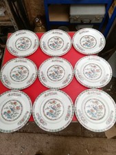 Set of 9 Wedgwood Kutani Crane