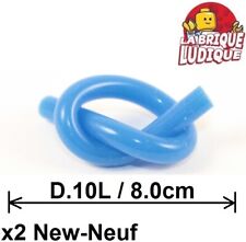 Lego 2x Hose Pneumatic 4mm D. 10L/8cm 5102c10 Blue NEW