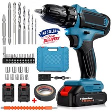 2 Battery  Cordless Drill Combi Driver High Power Electric Screwdriver Set Tool