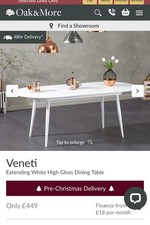 VenetiExtending White High Gloss Dining Table
