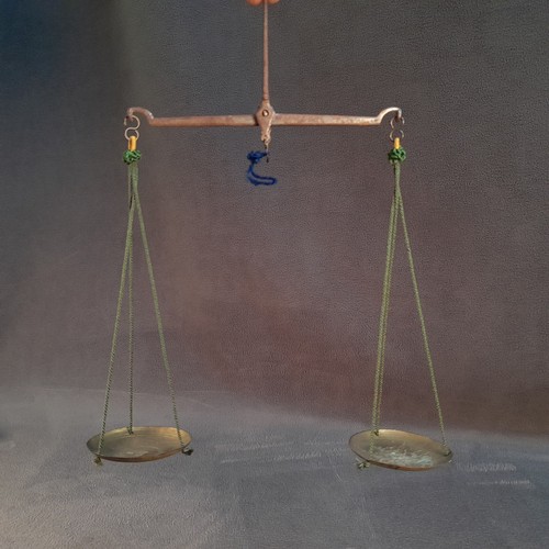 Antique coin scale wooden - scale,