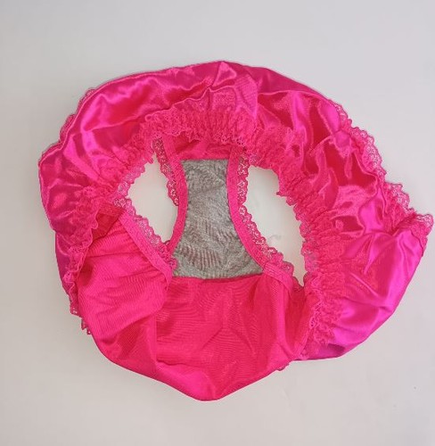Hot pink satin knickers silky - knickers,