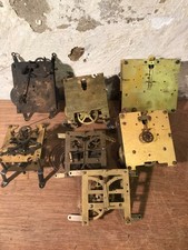 7 x   Antique & Vintage  Brass Part Clock  Movements for Spares Repair