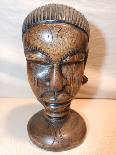 Tribal wooden head carved - wooden,