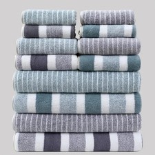 12pcs Luxury Egyptian Cotton Towel Set Soft Quick Dry Face Hand Bath Towels