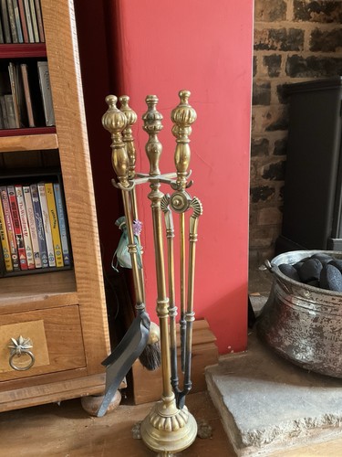 Brass companion set antique - set,