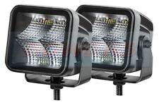 Pair of Hella Black Magic 3.2" LED Flood Lights Work Lamps Square Pods Cubes