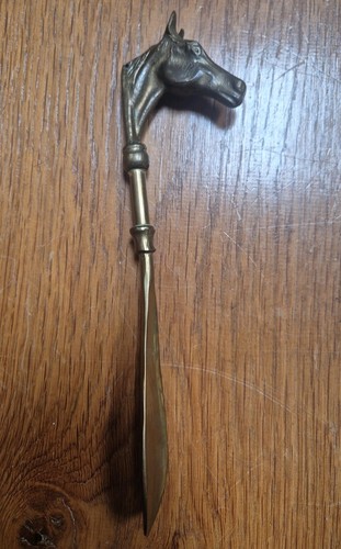 Vintage brass horse head shoe - vintage,