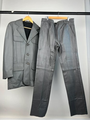 Vintage 70s two piece - vintage, leather