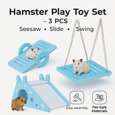 Hamster Toys Guinea Pig Cage Accessories Seesaw Ladder Hanging Chain Swing 3 Pcs