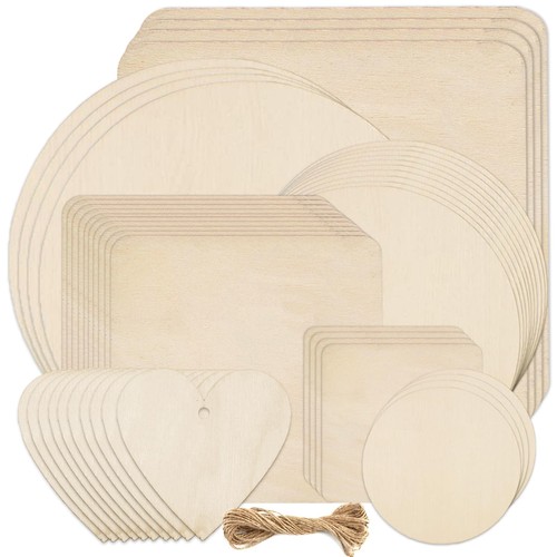 46pcs unfinished blank wood - 46pcs,