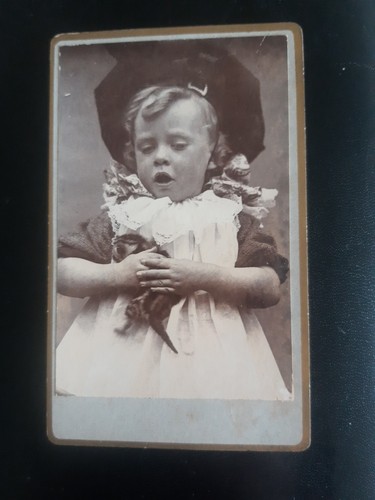 Cdv child cradling tiny - cdv,