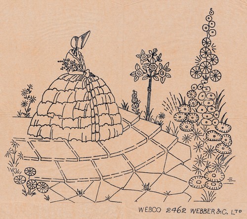 Vintage embroidery transfer - vintage,