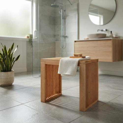 Bamboo bench wooden - seat, 45cm