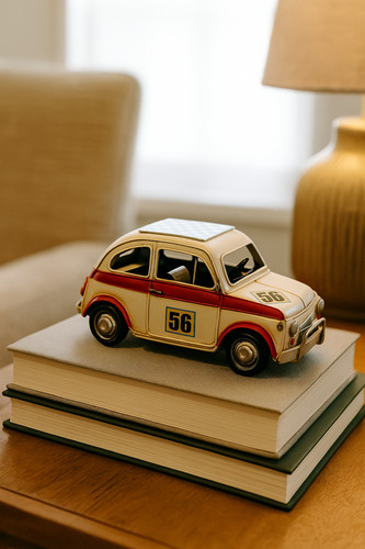 Vintage fiat 500 metal tin - tin, car
