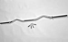 GfG 1" Zinc Plated EZ Curl Bar Weight Lifting Gym Barbell with Spring Collars 