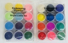 Embossing powders 24x 6ml pots, bright set & bright lustre set. icraft online