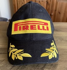 Pirelli Baseball Cap Mens Black Gold Embroidered Logo Adjustable One Size
