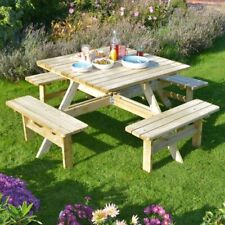Rowlinson Large Garden Square Picnic Table Bench Pressure Treated