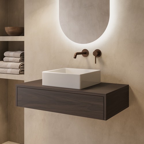 800mm walnut wall - wall, hung