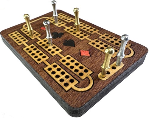 Pocket inlaid cribbage board - pocket,