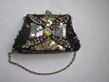 LEKO BLACK SEQUINED PURSE WITH