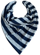 Adult Dribble Bib Special Needs Bib Navy/Grey Stripe Bandana Bib Neckerchief