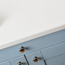 White Matt Laminate Kitchen Worktops 38mm, Pure White Finish, Edging Included