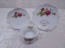 FrEDnF - Chodziez Design Porcelain Collectible Place Setting 70th Birthday - Rose Decor