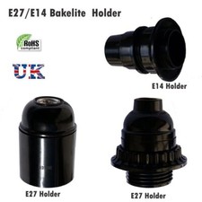 E27 / E14 Light Bulb Holder Bakelite Vintage Lamp Holder Base Pendant Socket UK