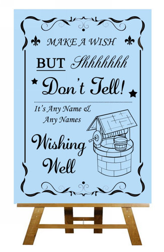 Blue wishing well - wishing, personalised