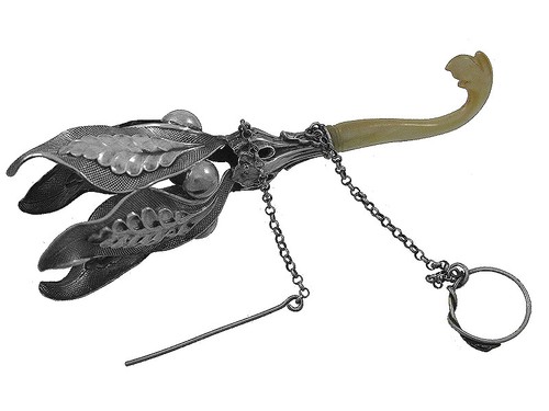 Antique silver posy holder - antique,