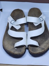 Birkenstock Birkies White Sandals Buckle Steap