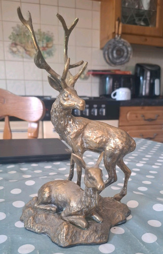 Solid brass stag doe - &,