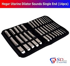 Hegar Dilator Set Uterine Urethral Diagnostic Surgical Sounds 14Pcs With Case