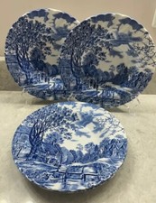 VTG 4 Johnson Bros. Cotswold Blue & White 8.75' Soup Bowls