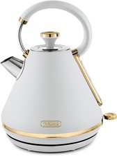 Tower T10044WHT Pyramid Kettle, 1.7 Litre, 3000 W, White and Champagne Gold