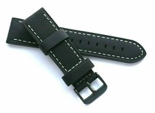 22mm Black Crazy Horse Leather