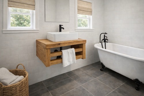 Solid wood bathroom floating - solid,