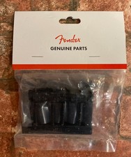 Fender Black HiMass Bass Bridge, 4-String with Brass Saddles for Jazz and P-Bass