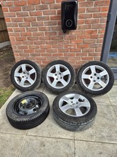 06-13 PEUGEOT 207 SET OF ALLOY WHEELS & SPARE 16 INCH 4 STUD + FAST UK 🇬🇧 POST