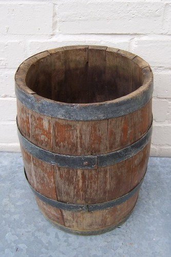Vintage wooden barrel metal - vintage,