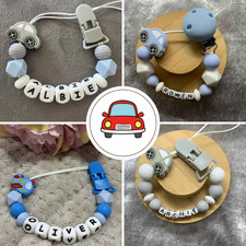 Personalised Silicone Dummy Clips for Baby Boys & Baby Girls MAM Christmas Gift