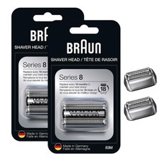 2 Pack for Braun Series 8 83M Electric Shaver Head Replacement Cassette, Silver